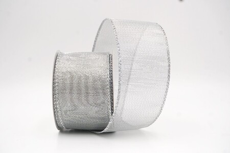 Graues, einfarbiges, metallisch transparentes Drahtband_KW0436G-50